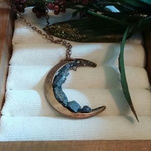 Urban Gypsy boho bronze crescent moon necklace